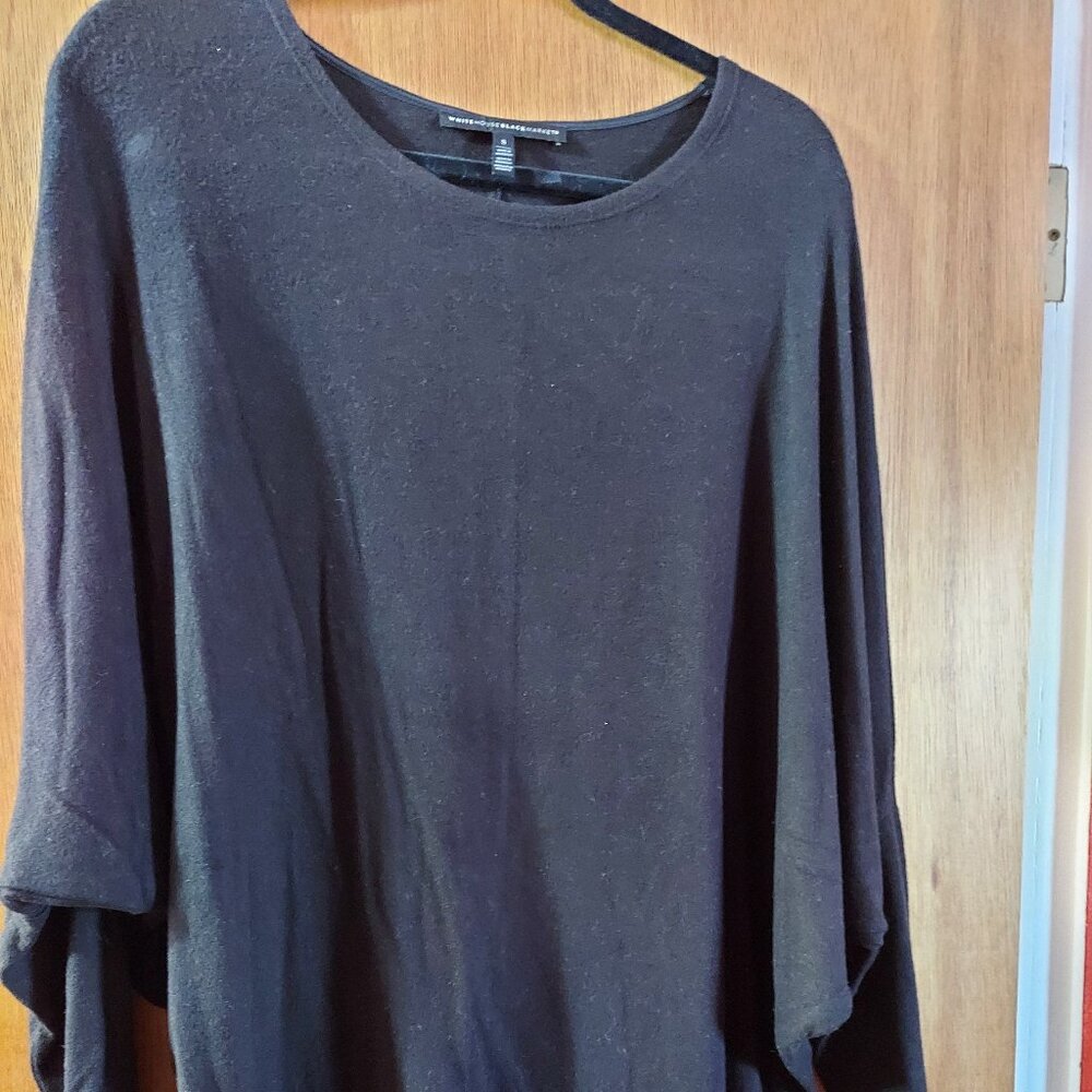 NWOT White House Black Market Black Oversized Dolman Sleeve Tunic Top size S